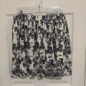Banana Republic Toile Print Black and White Skirt